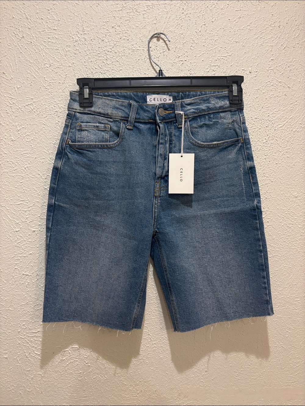 Cello Mid Wash High-Rise Denim Bermuda Shorts
